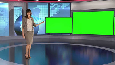 Contemporary Virtual News Set HD [All Angles 1 - 5] - Virtual Set Lab