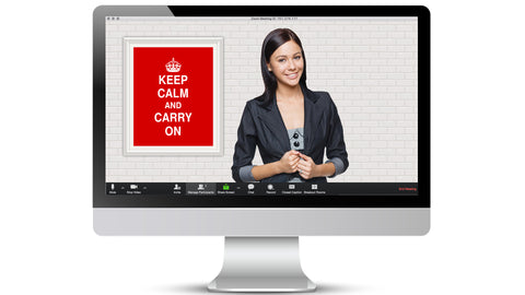 FREE Keep Calm & Carry On Zoom / Online Meeting Virtual Background