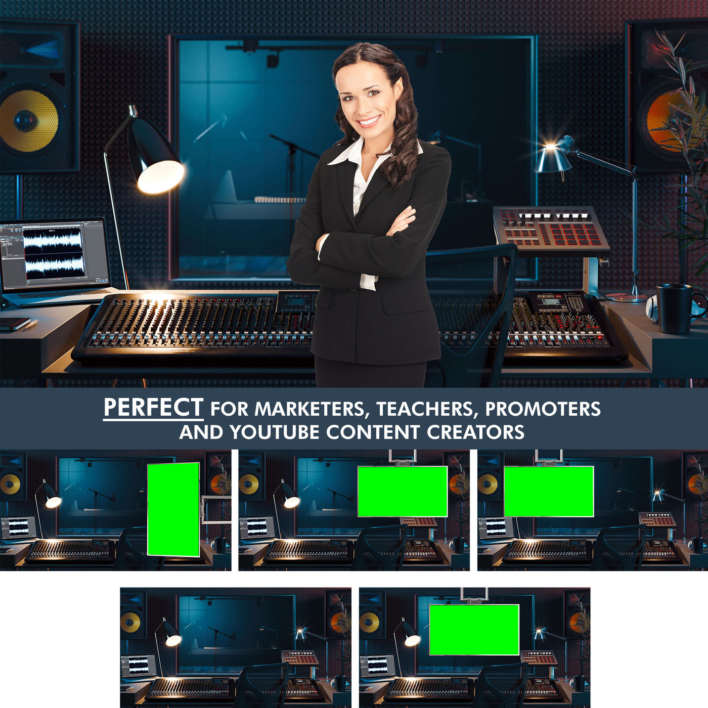 Modern Recording Studio HD / 4K Virtual Set - Virtual Set Lab