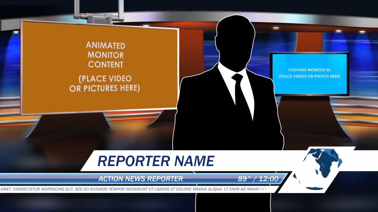 Virtual-Studio-Set 1 After Effects Template - Virtual Set Lab