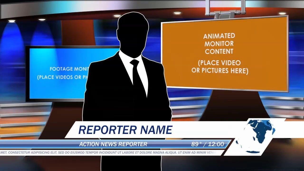 Virtual-Studio-Set 1 After Effects Template - Virtual Set Lab